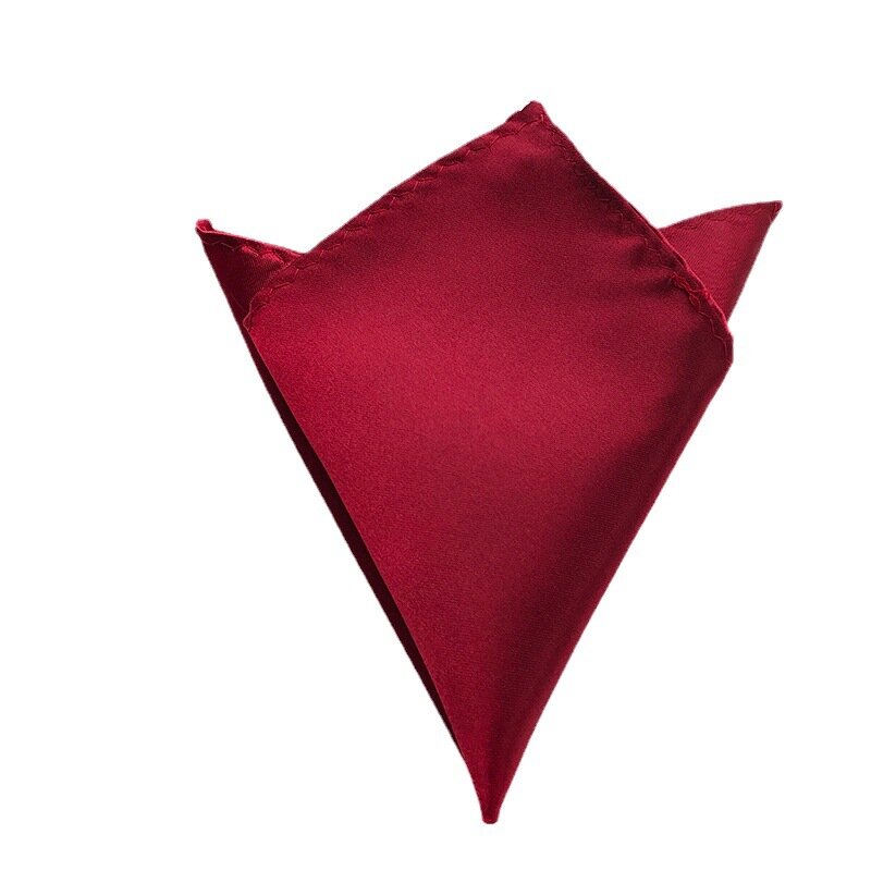 25*25cm New Trendy Man's Purple Red Blue Solid Polyester Pocket Square Woman's Casual Wedding Handkerchief Accessory Gift