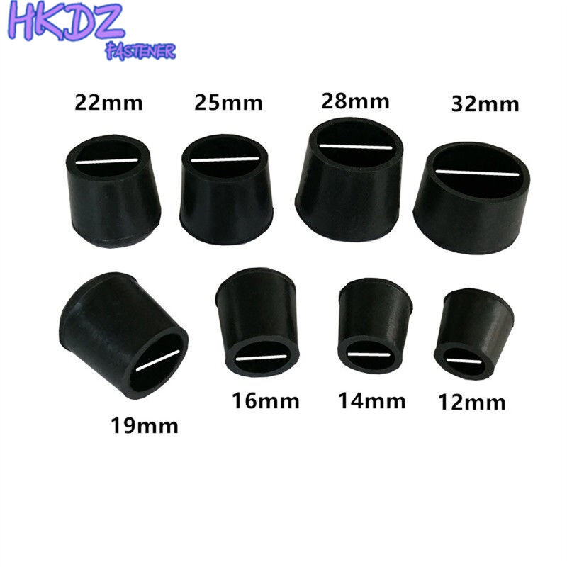 12 15 16~45mm Black Rubber Chair Table Feet Stick Pipe Tubing End Cover Caps Non-Slip Cover