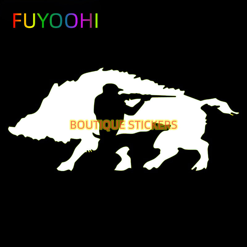FUYOOHI Personality Hunter with Dog Car Stickers Vinyl Car Wrap Decals Auto Accessories Decoration