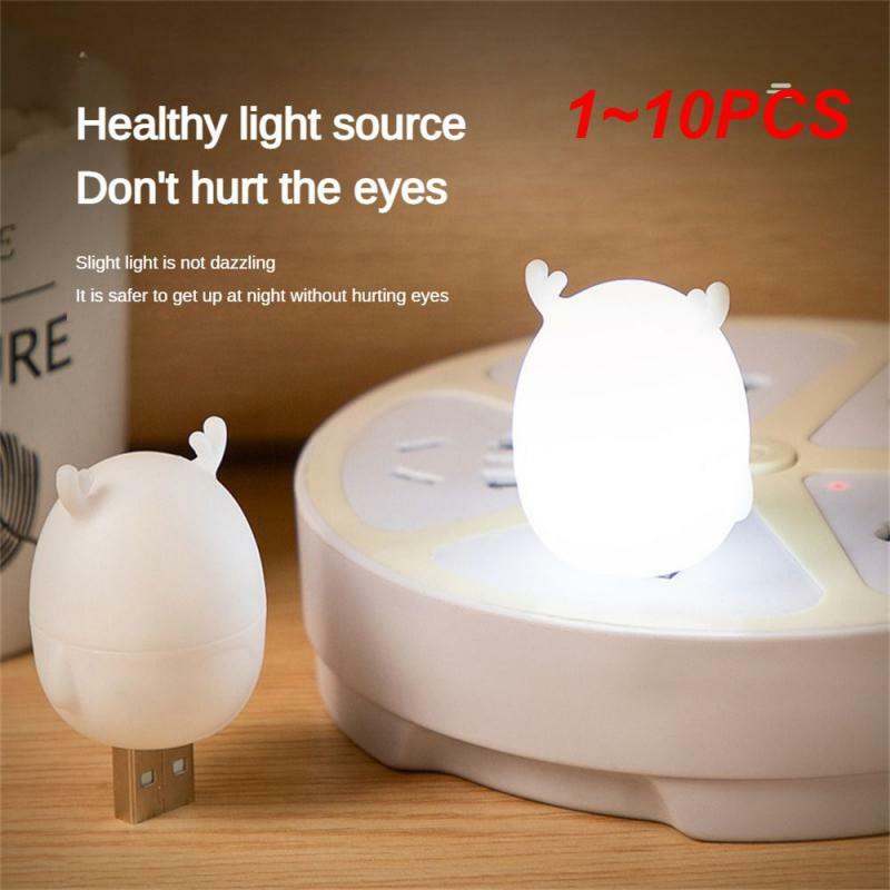 1~10PCS Space Saving Room Atmosphere Light Environmentally Friendly White Materials Reading Lamp Deer Shaped Simple And Cute
