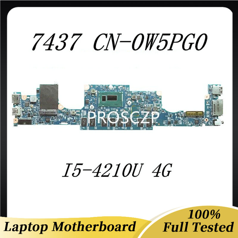 CN-0W5PG0 0W5PG0 W5PG0 Mainboard UNTUK DELL Inspiron 14 7000 7437 Laptop Papan Utama 12310-1 dengan I5-4210U CPU 100% Diuji OK
