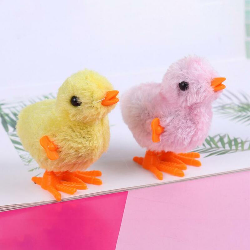 Soft Smooth Toy Soft Plush Chick Wind-up Toy for Kids Adults Cartoon Jumping Toy Clockwork Winding Gift for Children Wind-up