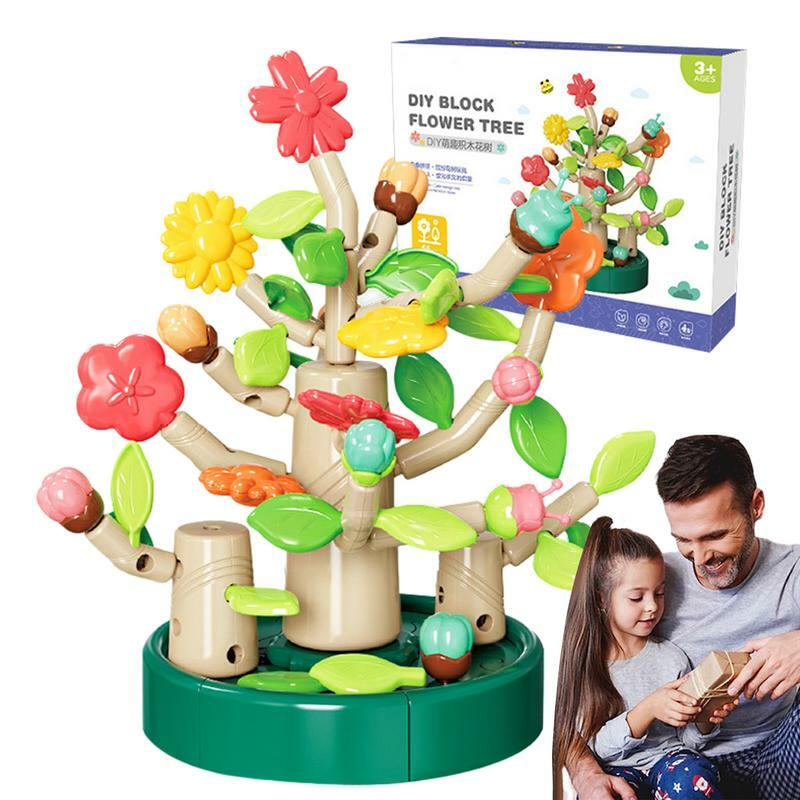 Ensemble de mini blocs de construction de fleurs, collection botanique, bricolage créatif, simulation de fleurs, nuit, jouet