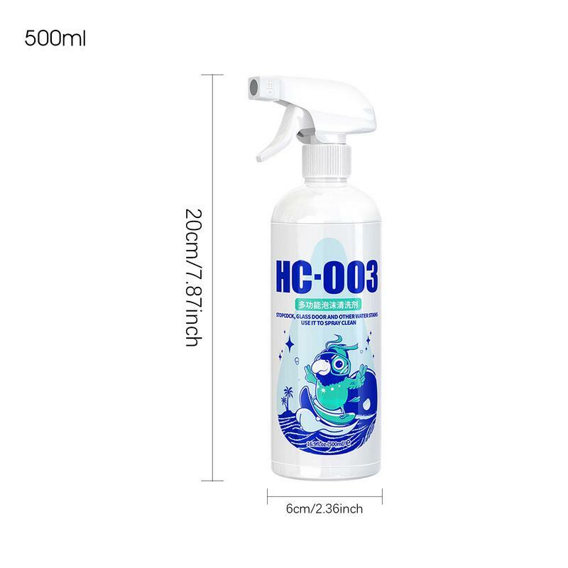 Limpiador de ducha de espuma, espray multifuncional de 500ml, agente de limpieza descalcificador potente, limpiador espumoso para Baño