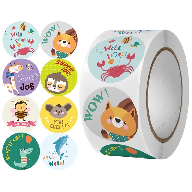 500PCS Cute Kids incoraggia grazie Sticker etichette estetiche sigillatura di cancelleria scuola decorazione fai da te forniture per Scrapbooking