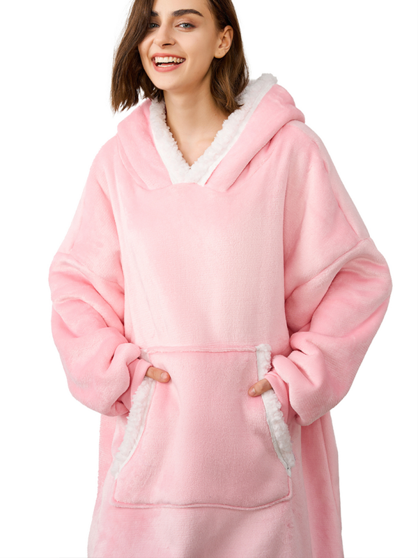 Зимняя толстовка, одеяло, женское оверсайз плюшевое одеяло, свитшот, модный теплый пуловер с капюшоном, повседневные свободные пушистые толстовки для пар