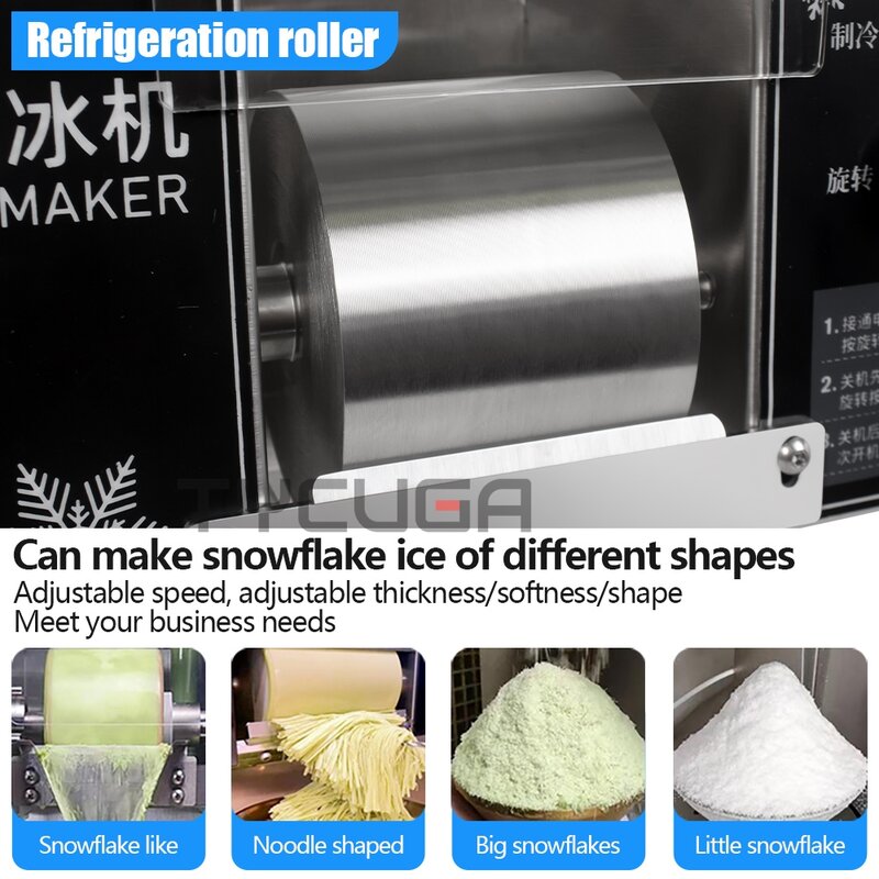 Bingsu Snow Ice Cream Shaver Machine, Europeu Snow Flake Ice Shaving Device, Coréia