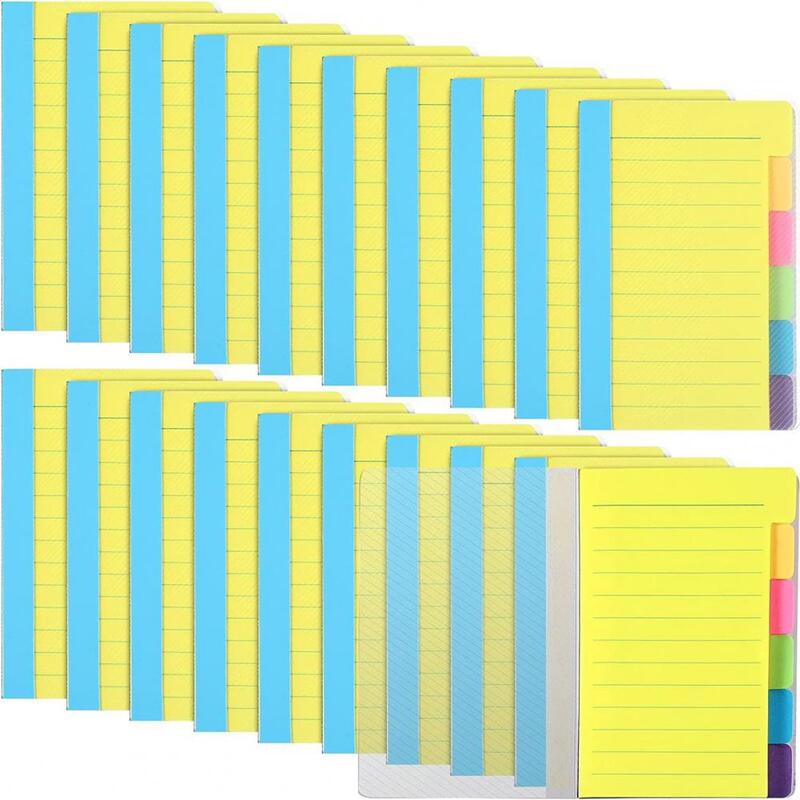 Ensemble de bloc-notes à onglets colorés, bloc-notes ligné, notes autocollantes, index compact, maison, bureau, école