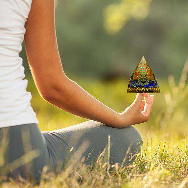Orgone Energy Pyramid Bring Wealth And Luck Lazurite And Copper EMF Protection Orgonite Pyramid For Meditation Healing
