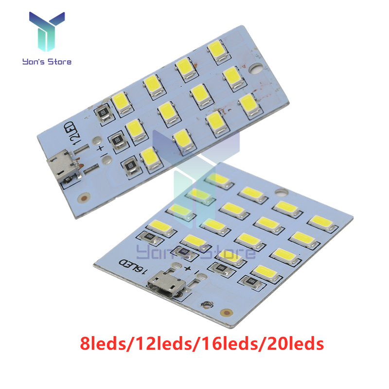 Mirco-Panel de iluminación LED USB 5730, luz de Emergencia Móvil, luz nocturna blanca 5730 SMD 5V 430ma ~ 470ma, lámpara de escritorio artesanal