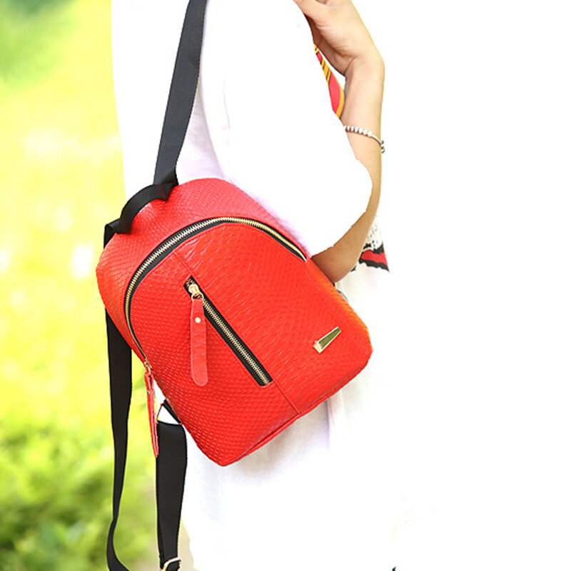 Crocodile Pattern Mini Shoulder Bag Handbags Fashion Simple Ladies Pu Small Backpack