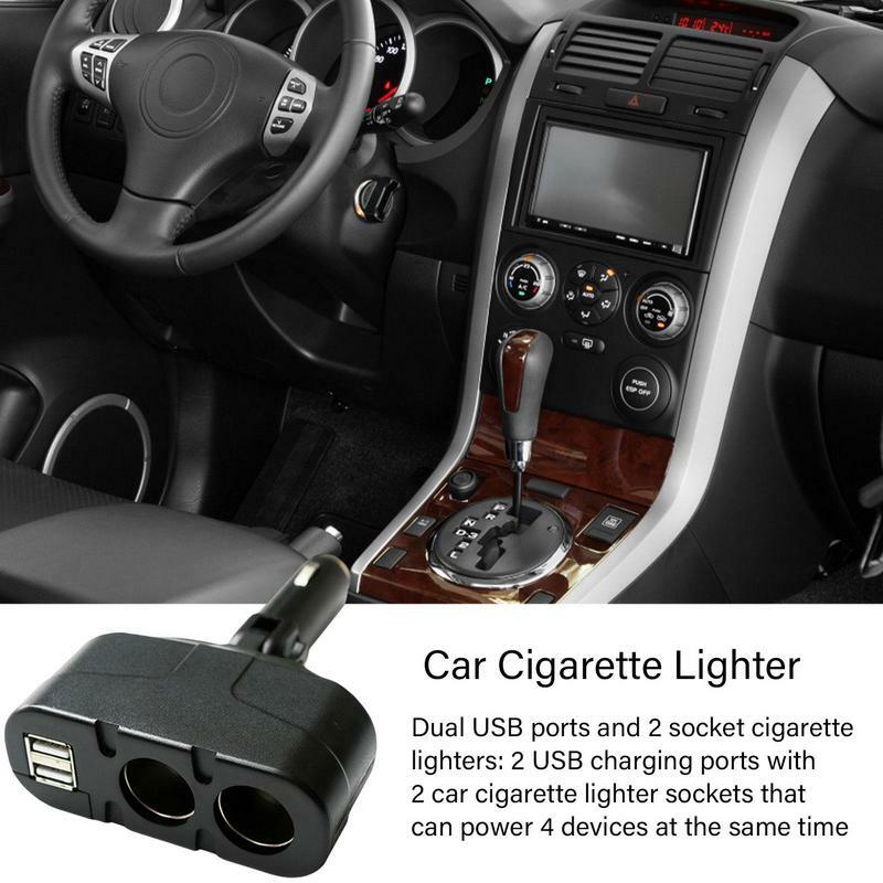 Car Lighter Charger Dual Port USB Adapter Splitter Multiport Car Charger Adapter Splitter For GPS Smart Phones Accessoriess