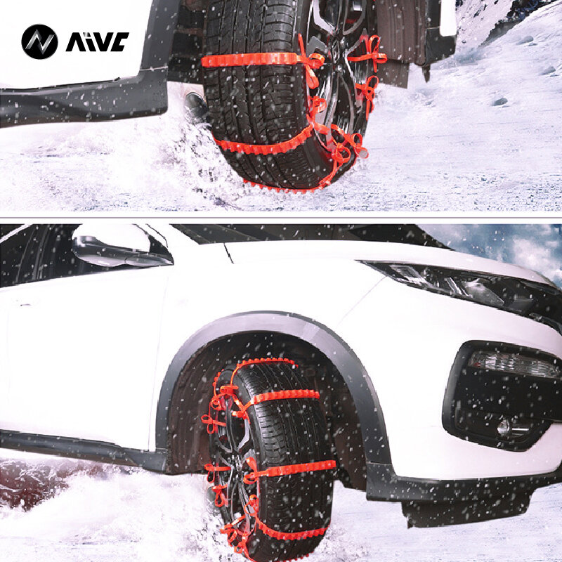 AIVC-سلاسل ثلج مضادة للانزلاق للسيارة والشتاء وعجلات التضاريس السيئة ، وحالات الطوارئ المضادة للانزلاق ، قطعة أثرية شاملة للإغلاق