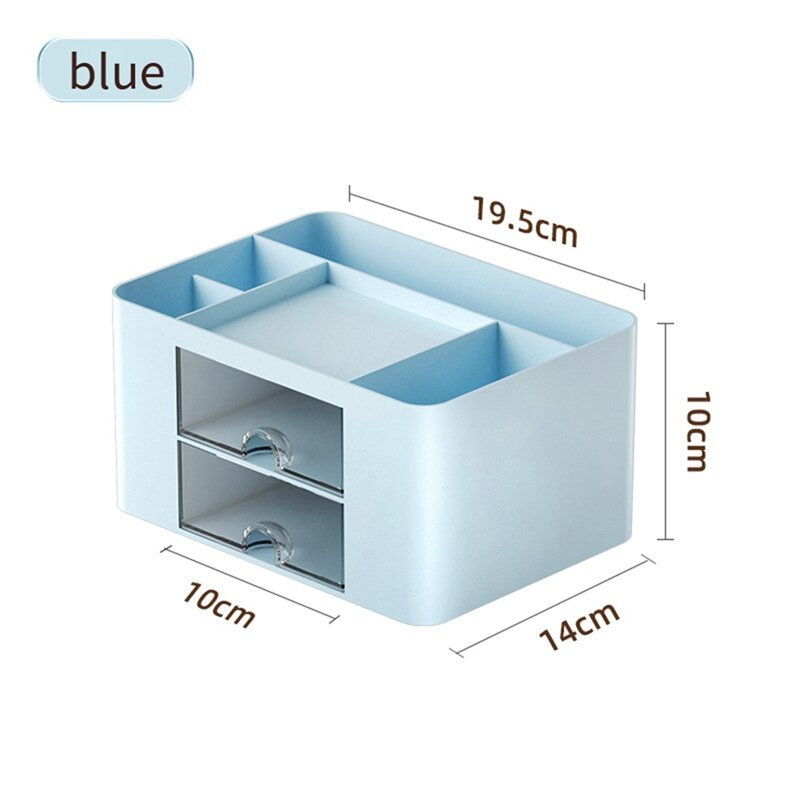 Caja de almacenamiento de cajón transparente Simple para niños, 2 piezas, adornos de escritorio de oficina para estudiantes, portalápices