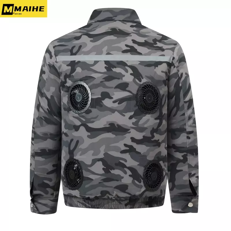 Мужская куртка для вентилятора, модная простая уличная верхняя одежда для охлаждения, с USB зарядкой, подходит для кемпинга, рыбалки, охлаждения, кондиционера