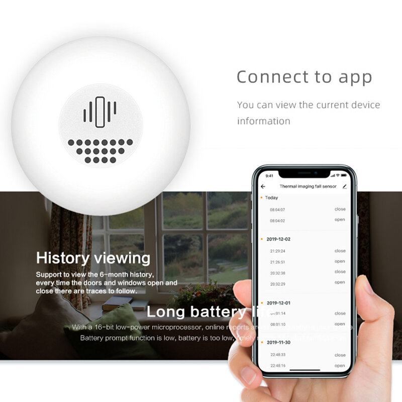 Tuya Smart Home Zigbee Vibration Sensor Detection Smart Life APP Notification Real-Time Monitor Security Protection System