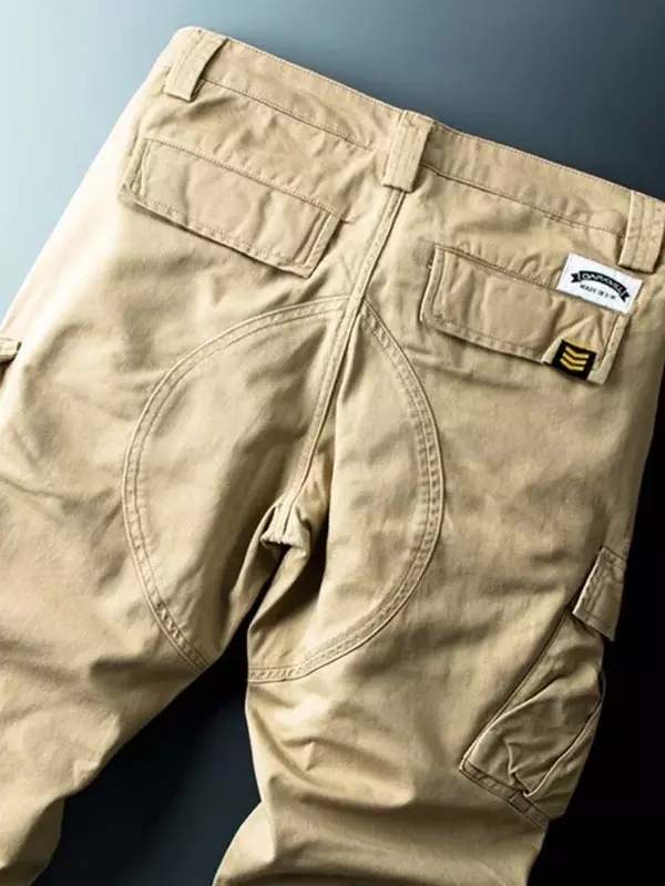 กางเกงคาร์โก้ขายาวสำหรับผู้ชายสีกากีกางเกงผู้ชายทรงหลวมกางเกงสไตล์ฮาราจูกุขนาดใหญ่ตัวยาวพร้อม gratis ongkir ใหม่ขนาดใหญ่