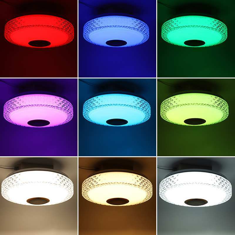 Luz de teto LED com controle remoto, iluminação RGB, Bluetooth App, lâmpadas de música, casa, quarto, 300W