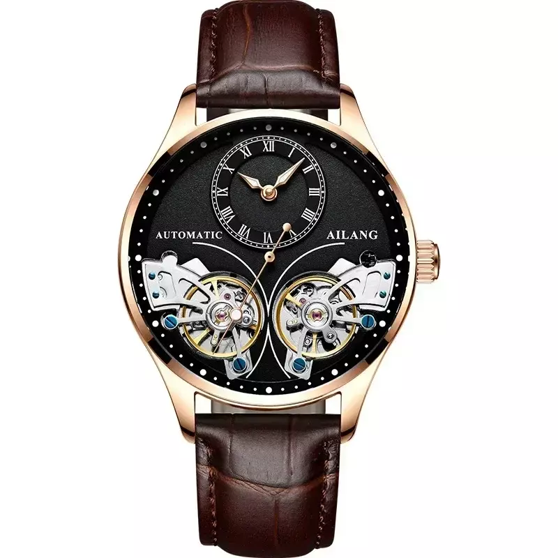 2022 orologio doppio volano orologio meccanico automatico da uomo semplice moda hollow luminoso orologio impermeabile b01