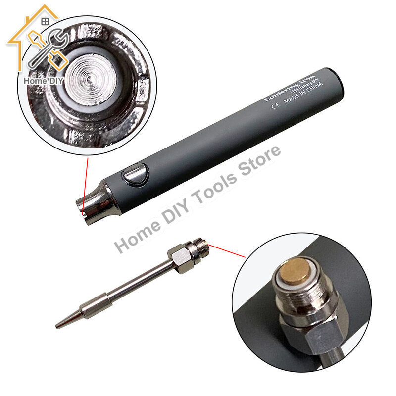 Ferro de solda elétrico, temperatura ajustável 330-450 DC5V 8-10W USB recarregável portátil sem fio, kit de ferro de solda elétrico