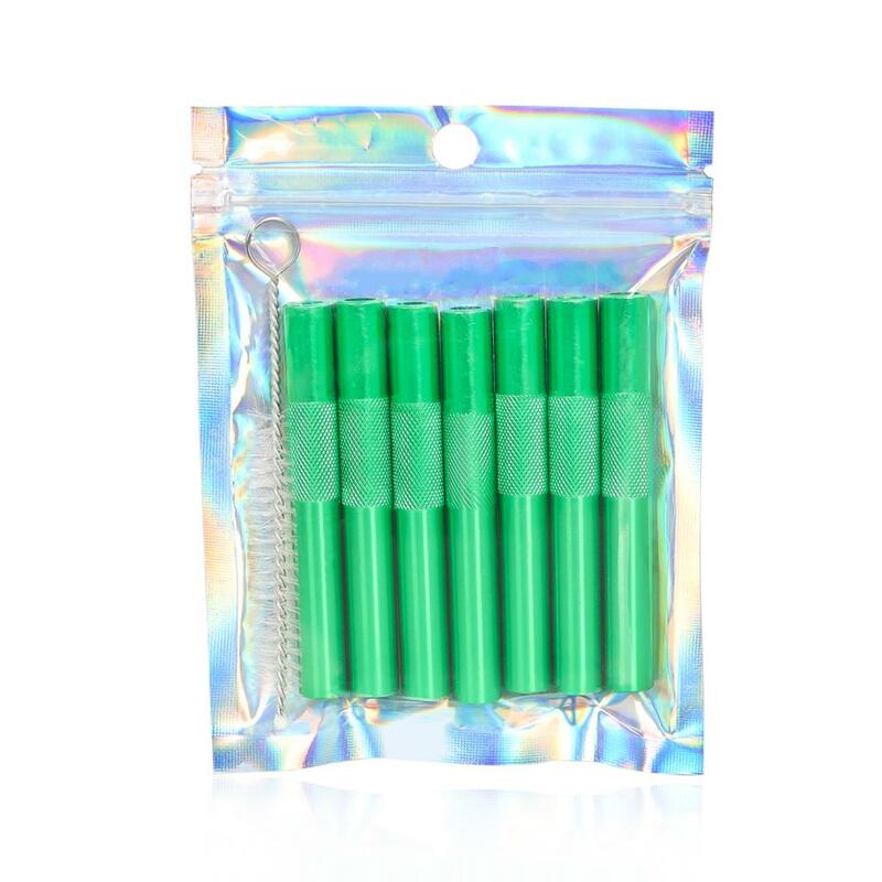 7 pezzi tubo flessibile in alluminio tubo tubo colorato borsa stile penna accessori per fumatori Logo personalizzato all'ingrosso