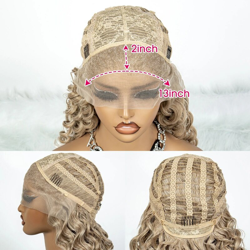 Lace Front Spiral Curly Wig 24 Inch Synthetic Gradient Curly Wig For Women