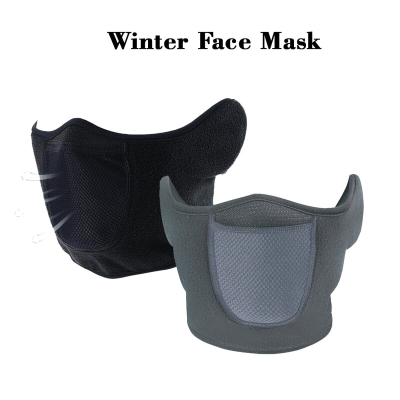 2 pak masker setengah wajah penutup telinga tahan angin pria wanita untuk ski Snowboarding bersepeda motor musim dingin olahraga luar ruangan sangat bernapas
