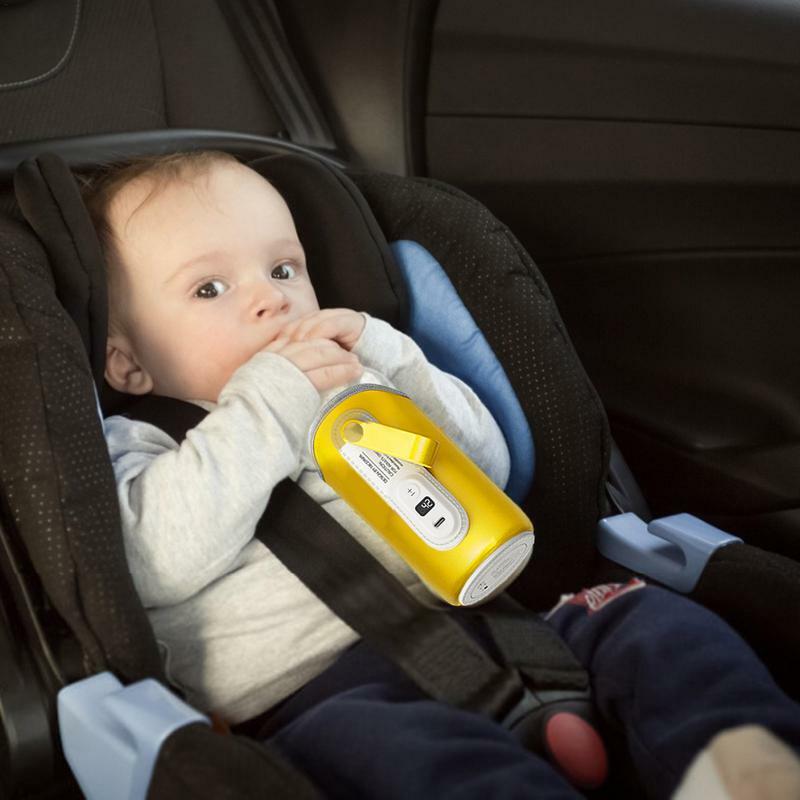 Bolsa de calentador de biberones portátil de gran capacidad, calentador de biberones de leche de cuero USB, accesorios de viaje para bebés, bolsa de calentador de alimentos