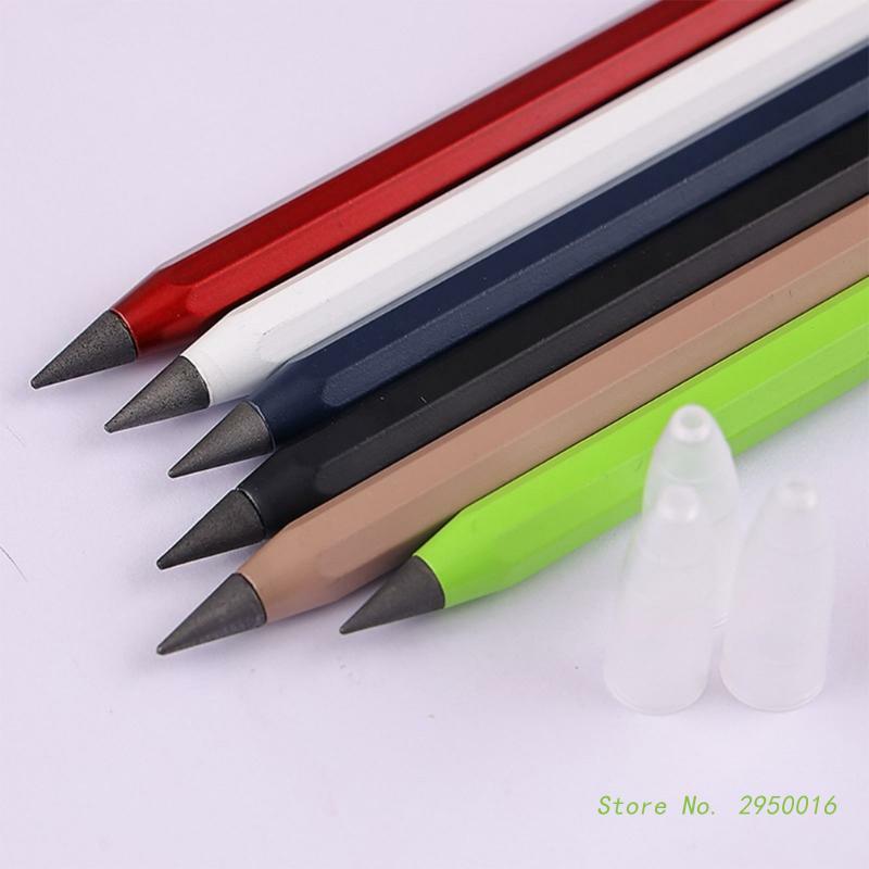Цветная металлическая ручка без чернил, алюминиевый долговечный карандаш, металлическая стираемая ручка, вечный карандаш, товары для дома, офиса, школы