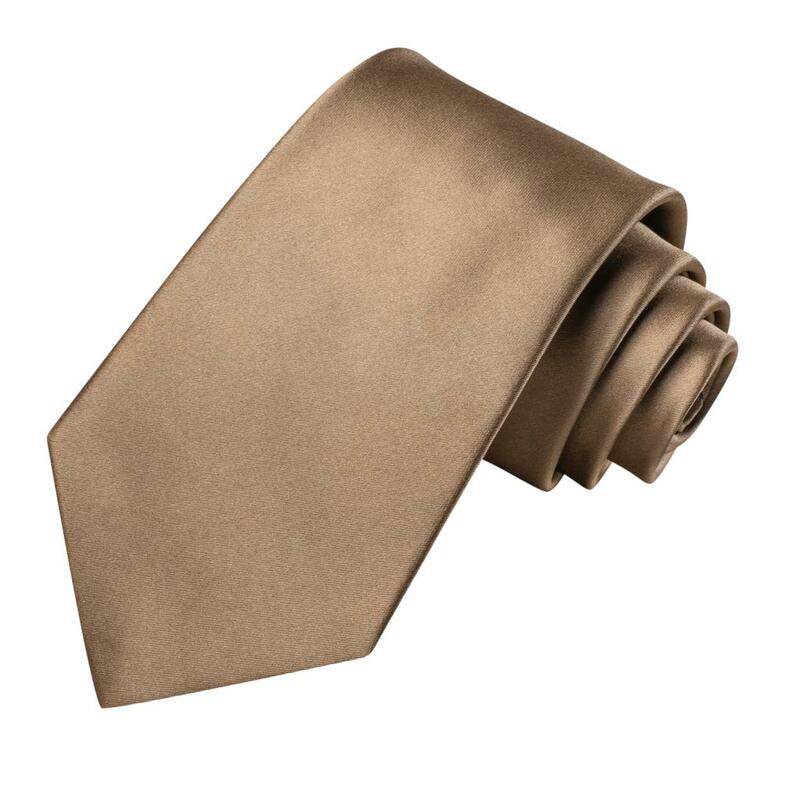 2023 New Light Brown Solid Gift Tie Voor Mannen Fashion Brand Wedding Party Stropdas Handky Manchetknopen Groothandel Hi-Tie designer