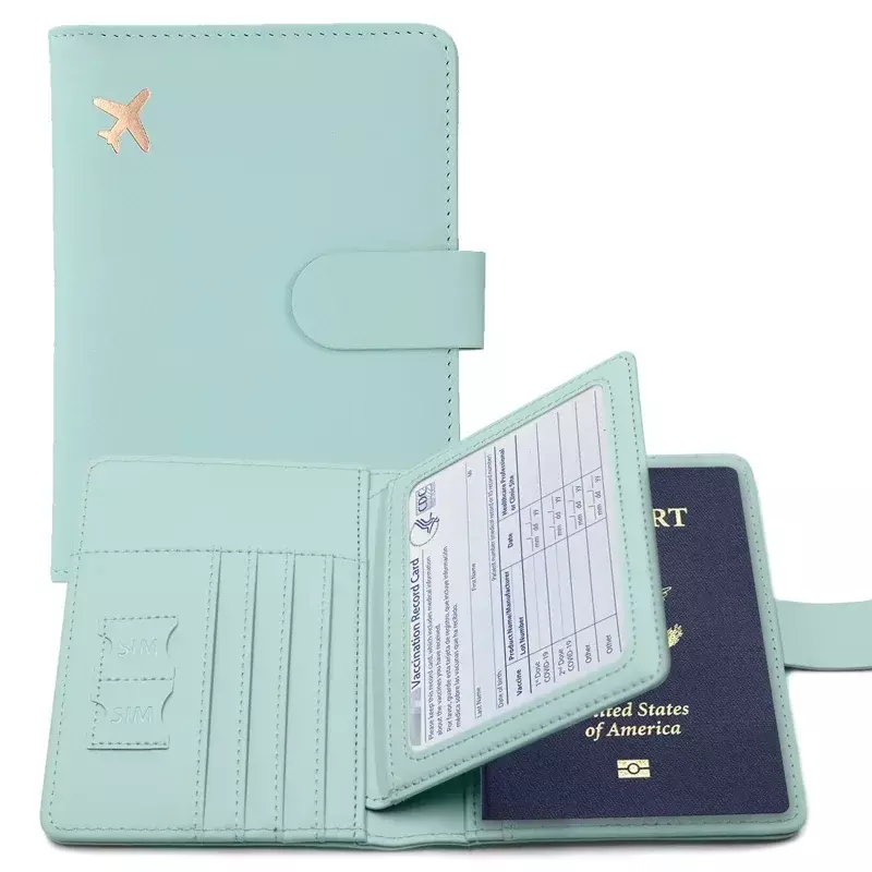 Обложка для паспорта из искусственной кожи для мужчин и женщин, дорожный Держатель для паспорта с Отделом для кредитных карт, защитный чехол-кошелек