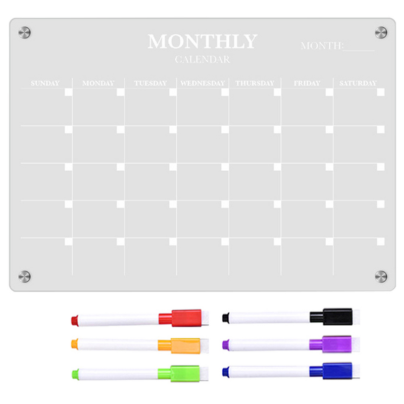 Magnetisches Whiteboard Küchen platte Kühlschrank trocken löschen kleine Kalender praktische Acryl leere Tafel Zeitplan transparent