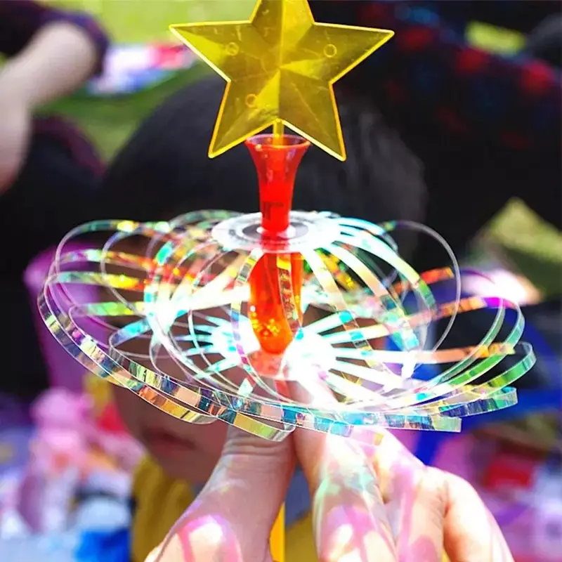 Varinha mágica do arco-íris com flor de bolha LED, luz brilhante colorida, lanterna especial, brinquedo luminoso para crianças, 1pc