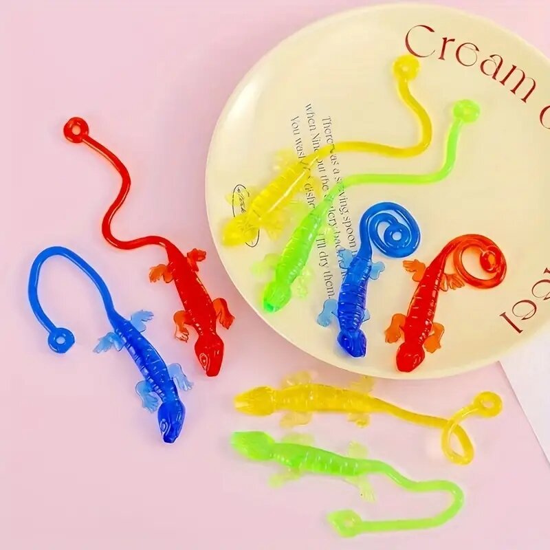 Gecko Sticky Fidget Toy para crianças, Brinquedos elásticos répteis, Bola de alvo engraçada, Presentes de Natal, 5 pcs, 10 pcs, 20 pcs
