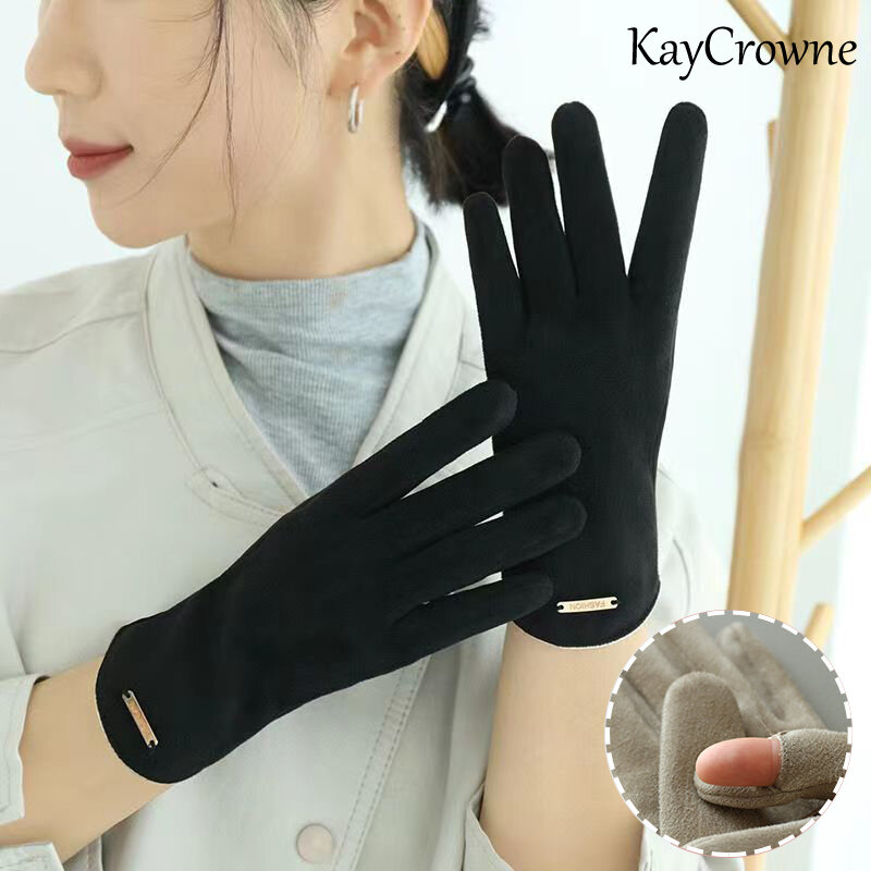 Kaycrowne Nieuwe Mode Genade Dame Handschoenen Voor Vrouwen Winter Elegante Vingerloze Fietsen Rijden Warm Houden Winddicht Zwarte Handschoen G223
