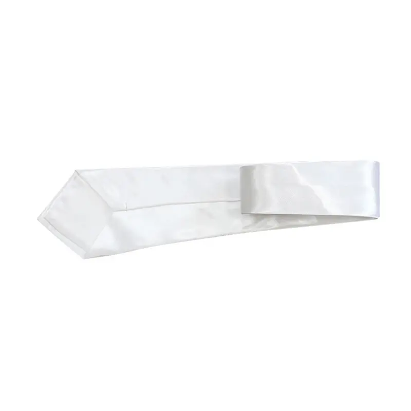 Corbata elástica de Color blanco liso para niños y adultos, corbata de moda con sublimación, para la escuela, niñas, bebés y bodas, con logotipo Diy