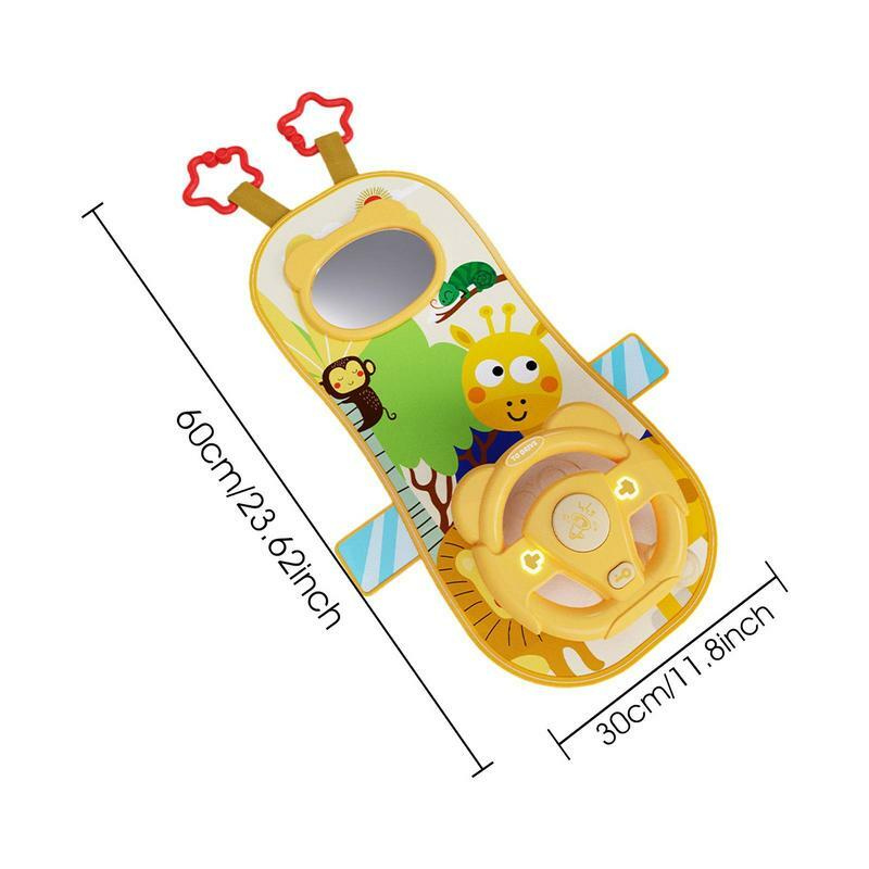 Toddler Steering Wheel Toy 360 Degree Rotatable Gear Simulation Driving Early Education Electric Musical Toys For Car Back Seat