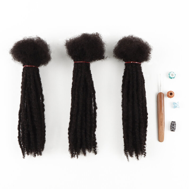 Orientfashion Handmade Tight Afro Kinky Butterfly Textured Extension For Men Women Human Hair Dreadlocs Extentions 100 Strands