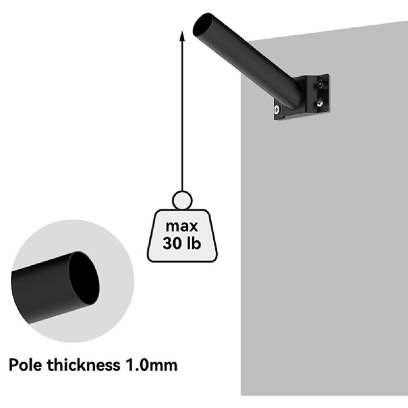 Poste de montaje de luz LED de Metal, brazo de farola para exteriores, negro, 1 Juego