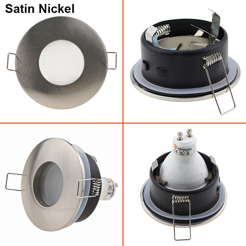 Chrome/Satin Nickel LED Eyeball Fixture Recessed Spotlight Casing Downlight Eye ball Fitting Frame Casing Light Lamp Siling