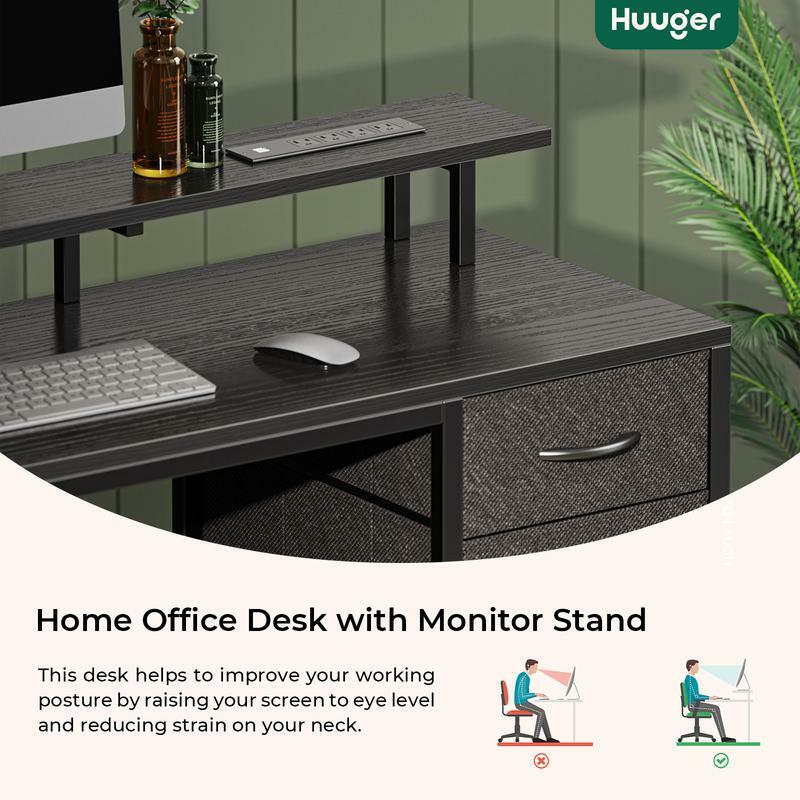 Ger Computer tisch mit 4 Schubladen, Gaming-Schreibtisch mit großem Stauraum für Schlafzimmer, Arbeit von zu Hause aus