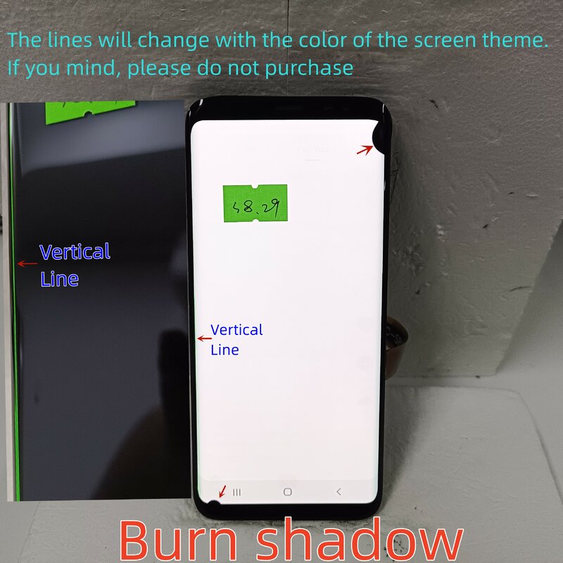 Display Amoled originale al 100% con cornice per Samsung Galaxy S8 G950F G950A G950U LCD Touch Screen parti di riparazione con burn shadow