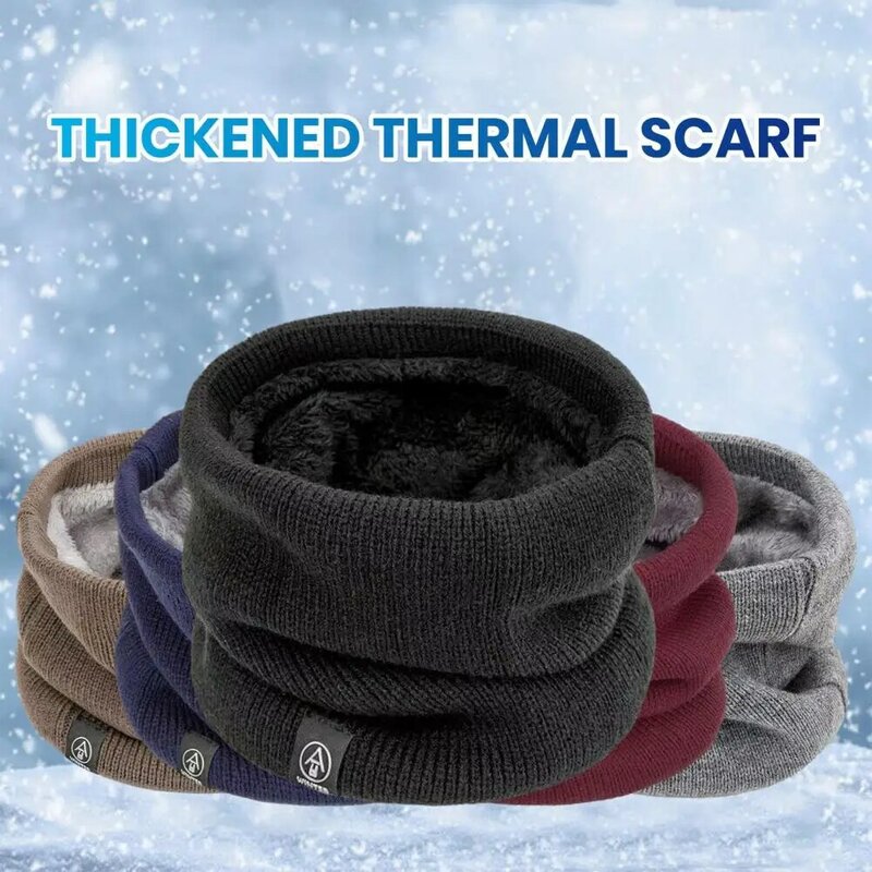 Plush Lining Neck Warmer Windproof Knitted Neck Warmer with Thick Plush Lining for Men Women Warm Weather Outdoor Cycling Scarf