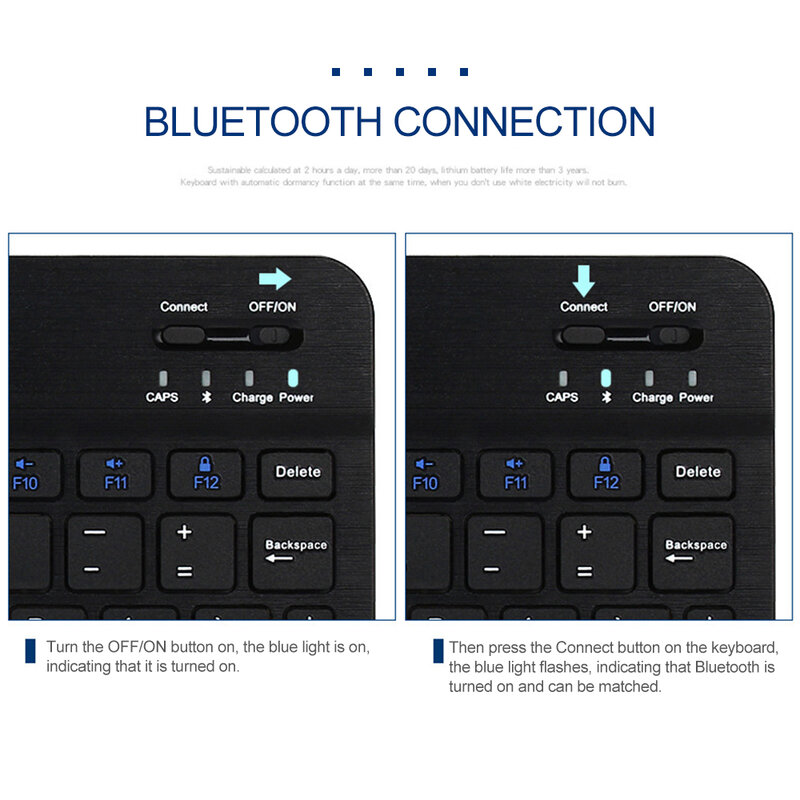 Tastiera Bluetooth ricaricabile RYRA Wireless Mute Thin Mini tastiera Tablet Office tastiera USB per IOS Android Windows PC Ipad