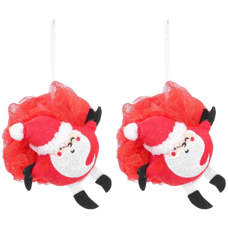 Natale luffa babbo natale doccia palle pulizia del corpo adulti bagno schiuma strumenti bambino bagno fiori accessori per bambini