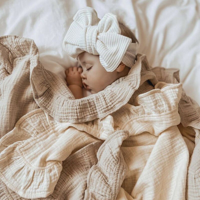 INS coperte fascianti per neonati in mussola arruffata per biancheria da letto per neonati accessori per neonati organici coperta per neonati in cotone
