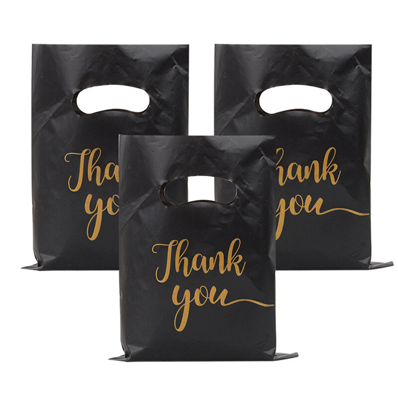 30/50/100 pezzi sacchetti regalo di ringraziamento sacchetto di imballaggio di biscotti di caramelle di plastica per bomboniere per feste di compleanno di nozze forniture per piccole imprese