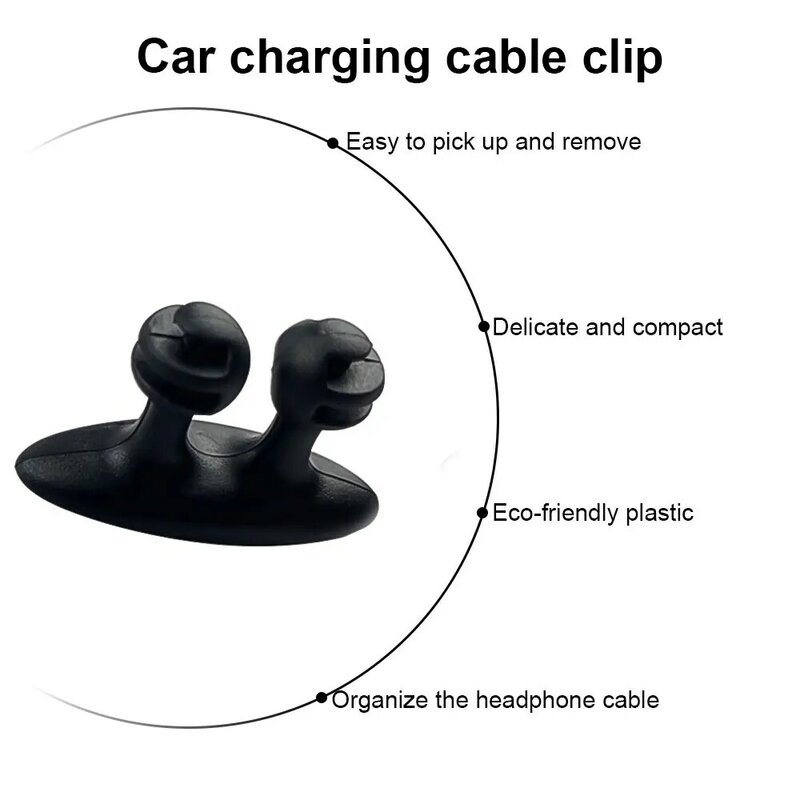 ตัวยึดสายเคเบิลชาร์จในรถระบบจัดการสายไฟแบบหนีบมีกาวในตัวสำหรับชาร์จสายหูฟังผ่านเครือข่าย USB