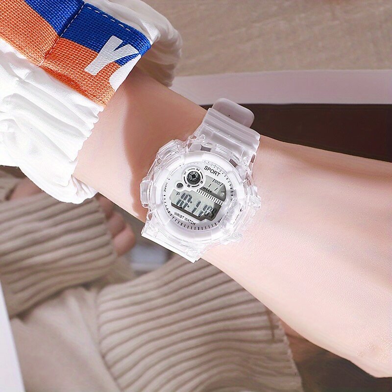 Reloj electrónico de polvo de flor de cerezo para niña, reloj deportivo Simple y versátil para niños