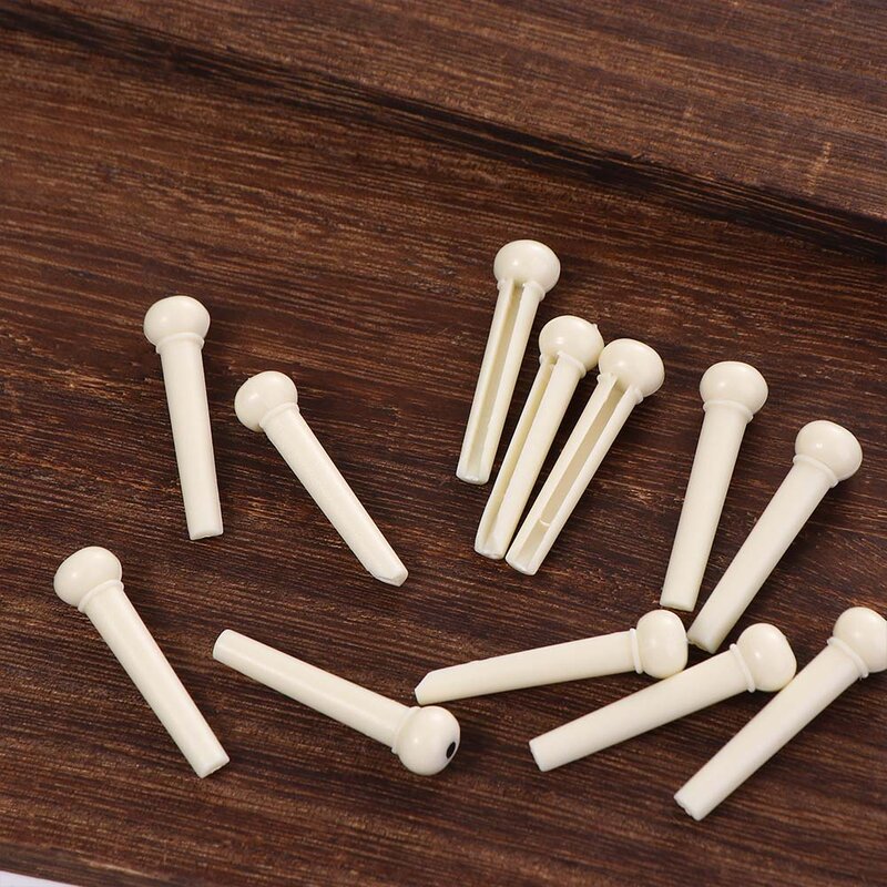12pcs Acoustic Guitar Bridge Pin Fixed Tuning Tone Durable Tailpiece Performance School String Nail Pegs Musical Instruments